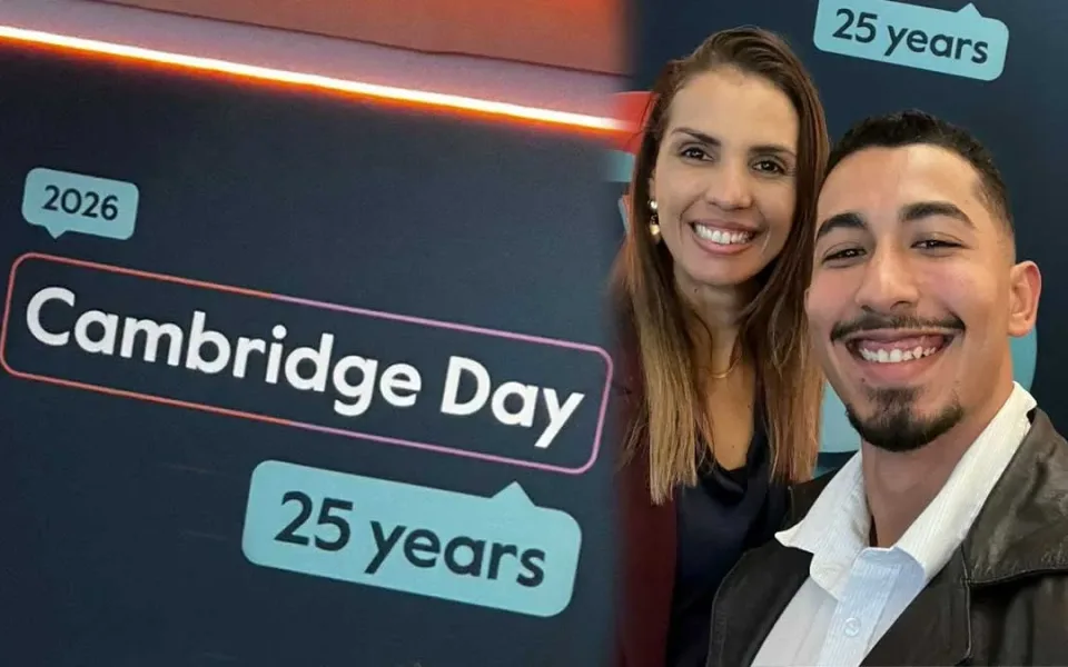Cofundadores da EFEC no Cambridge Day: Lediane França Barros e Manoel Netto